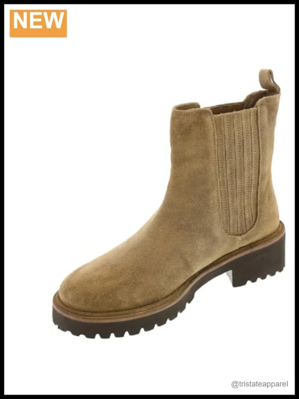 Suede Chelsea Ankle Boot Pull-On Round Toe